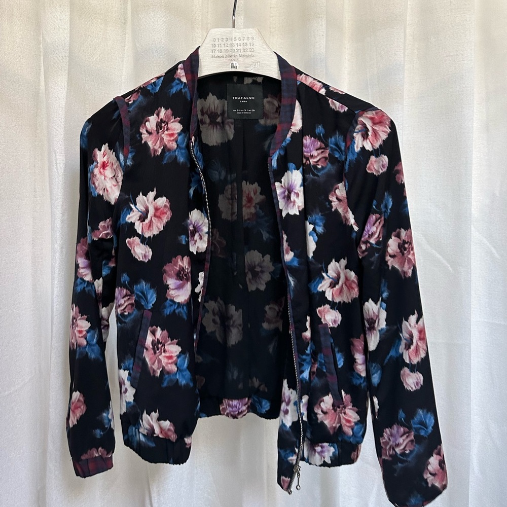 Zara Floral Bomber Jacket - Size S